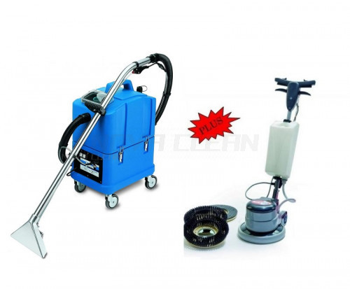 Sada na profesionálne čistenie kobercov - tepovač Santoemma SABRINA MAXI + jednokotúčový stroj